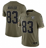 Men's Las Vegas Raiders #83 Darren Waller 2022 Olive Salute To Service Limited Stitched Jersey,baseball caps,new era cap wholesale,wholesale hats